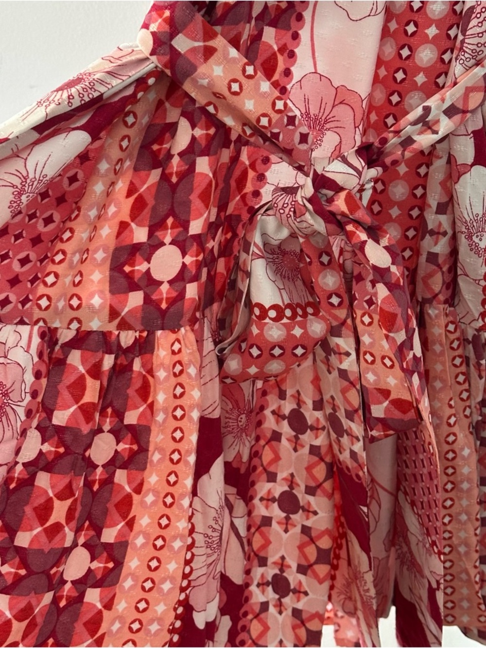 City Chic Patchwork Floral Viscose Cosmo Print Dress, Plus Size, Flowy Mini, New - Picture 7 of 13